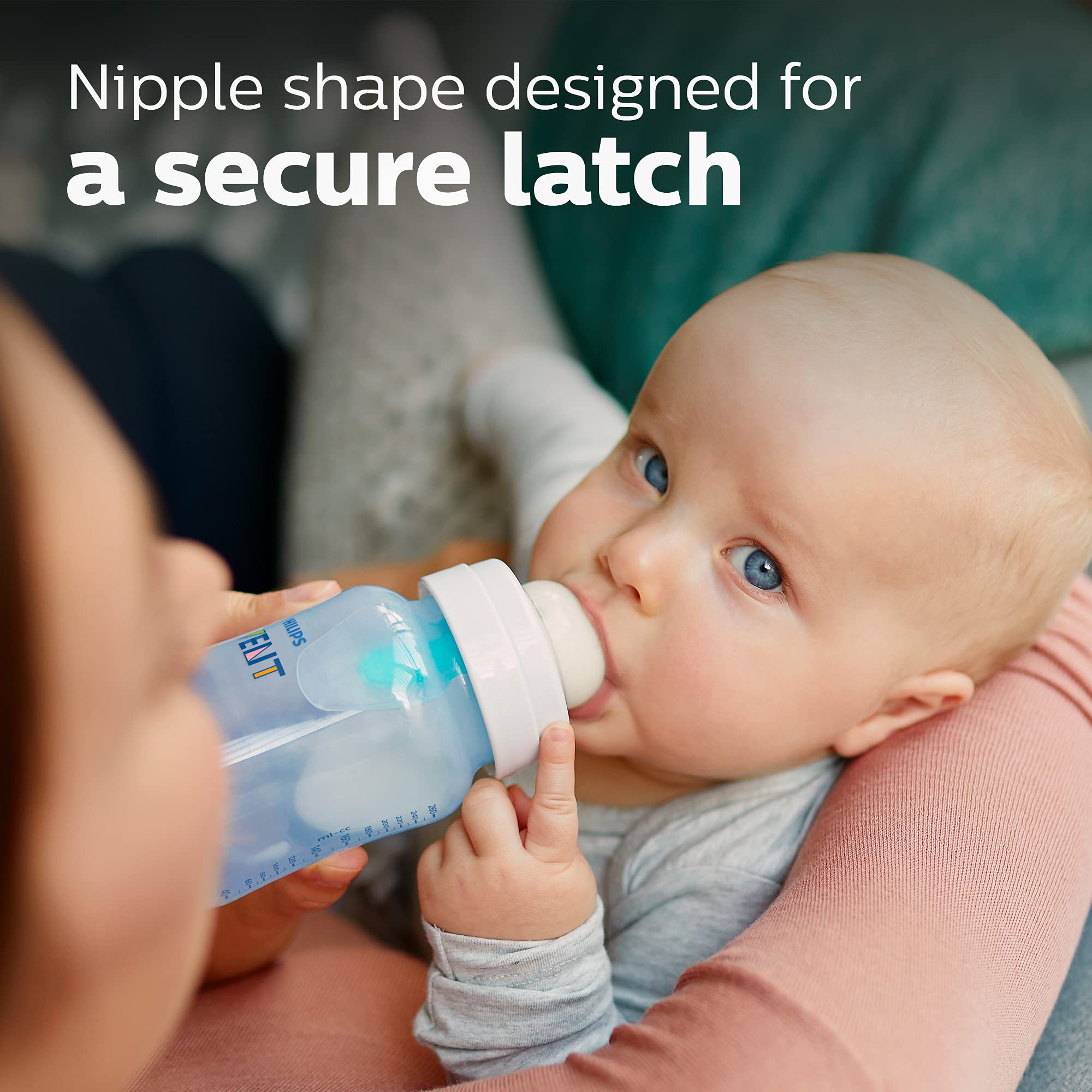 Philips Avent Anti-Colic Baby Bottle with AirFree Vent, Medium Flow, 9 oz