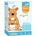 10 Pack Diaper Pail Refill Bags Compatible with Dekor Plus Diaper Pail, 40% Extra Length Refills Holds up to 7540 Diapers, Thickened Multi-layer Odor Control (Baby Scent)