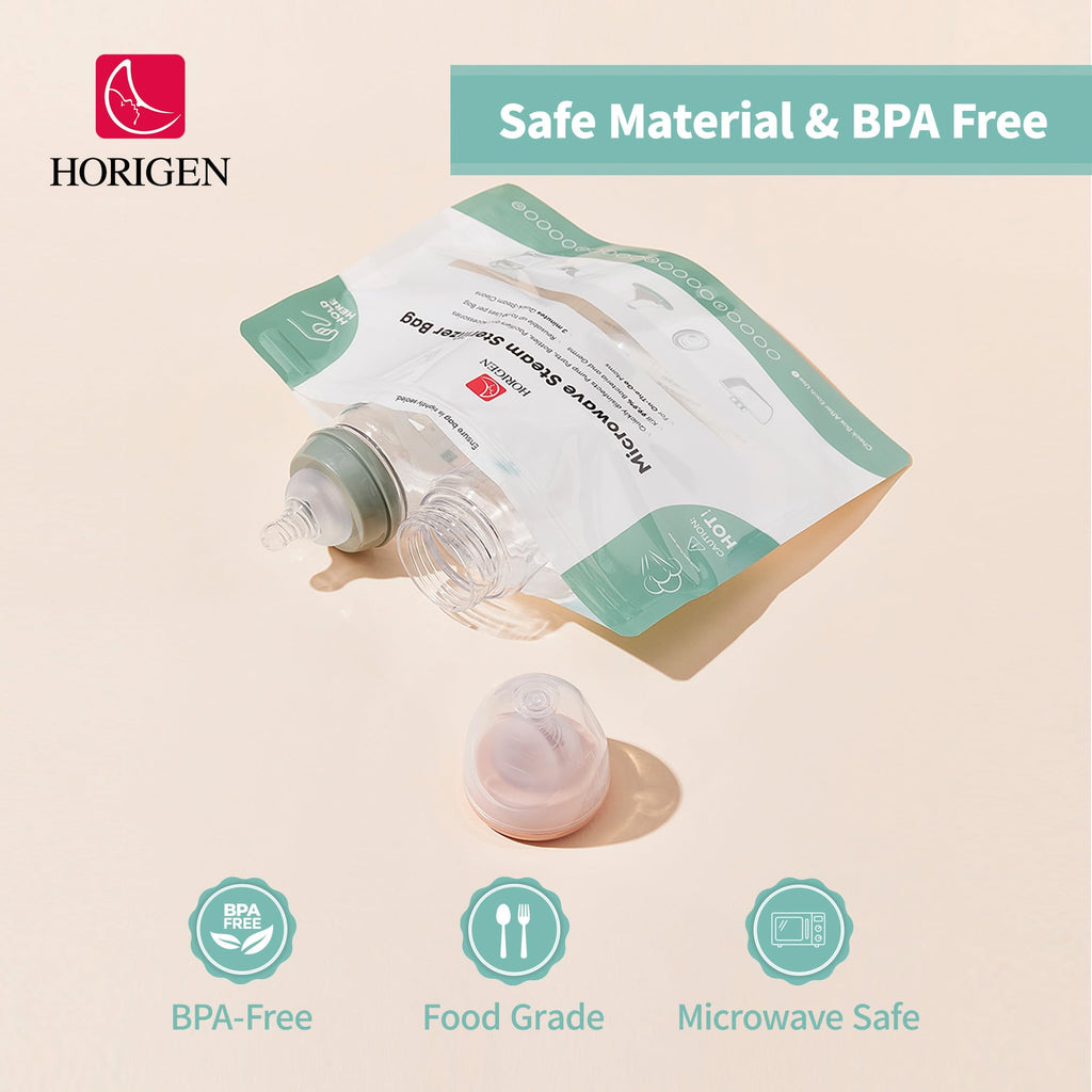 16 Packs Larger Microwave Sterilizer Bags, Reusable Baby Bottle Sterilizer Bags(20 Uses Per Bag), Microwave Steam Sterilizer Bags Great Cleaner for Baby Bottle and Pump Parts When Travel and Work