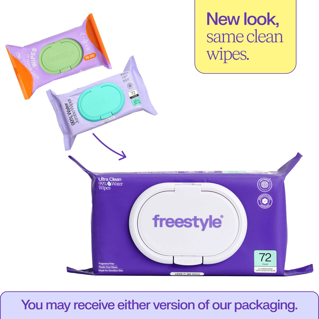Freestyle Soft Jumbo Baby Wipes, Hypoallergenic and Unscented, Water-Based Wet Wipes for Babies, Finely Suited for Sensitive Skin, Thick & Oversized, Pack of 12, 72 Wipes Per Pack