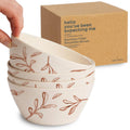 Nook Theory 4 Pack Bamboo Bowls - 22 Oz Reusable Toddler and Kids Bowl, Dishwasher Safe - Not Microwavable Bamboo Dishes (Wildflower)