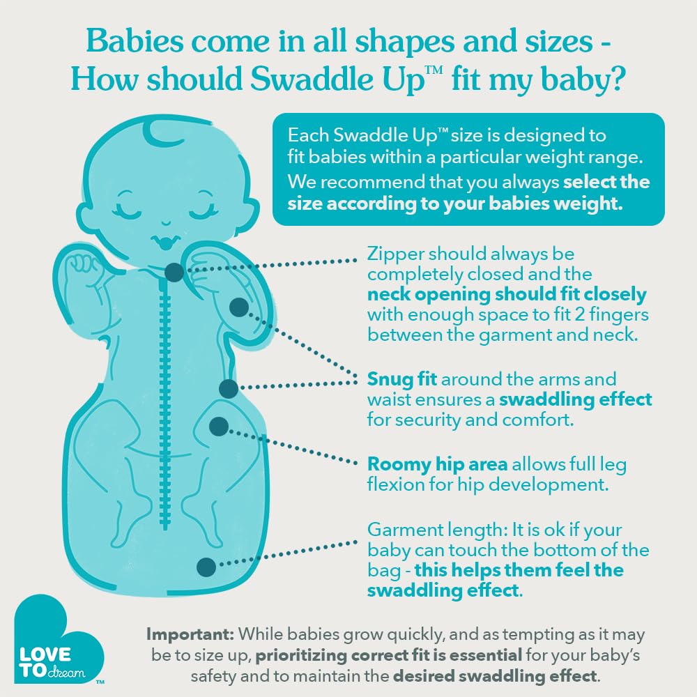 Love to Dream Swaddle UP, Sleep Sack 0-3 Months, Self-Soothing, Improves Sleep, Secure Fit Helps Calm Startle Reflex, Baby Essentials Must Haves Newborn, 1.0 TOG, 8-13 lbs, Oatmeal