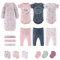 The Peanutshell Baby Layette Gift Set for Girls - 16 Piece New Born Girl Gift Set, Baby Clothes & Newborn Essentials Must Haves - Newborn Clothes 0-3 Months - Prairie Floral