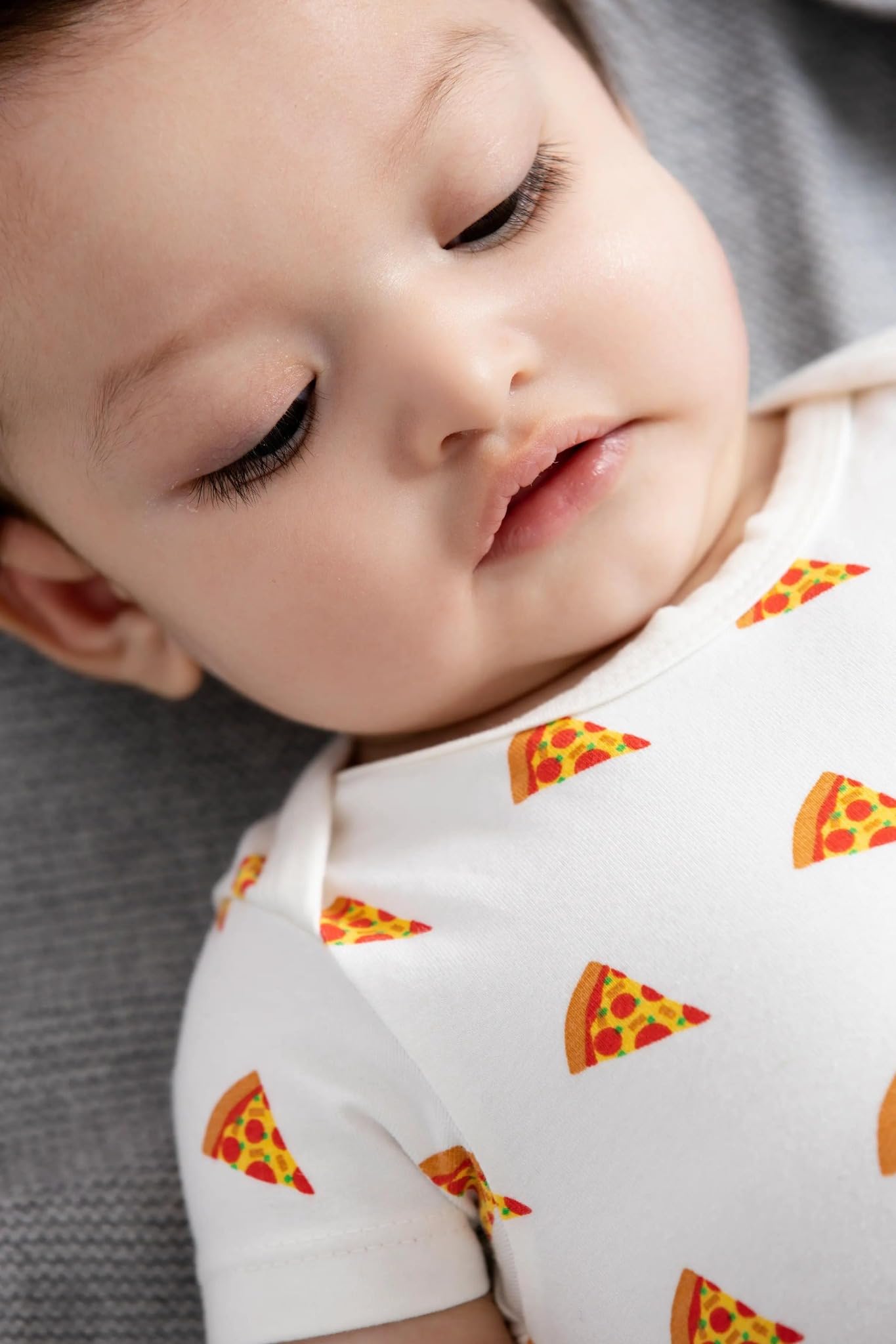 MONICA + ANDY Short Sleeve Jack & Jill Bodysuit 3-Pack, Size Preemie, Pizza Print, 100% Organic Baby Clothes for Boys & Girls, Super Soft Sustainable Cotton, Infant, Newborn & Toddler Sizes