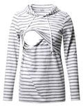 GINKANA Women's Nursing Hoodie Sweatshirt Long Sleeves Breastfeeding Maternity Tops Casual Clothes