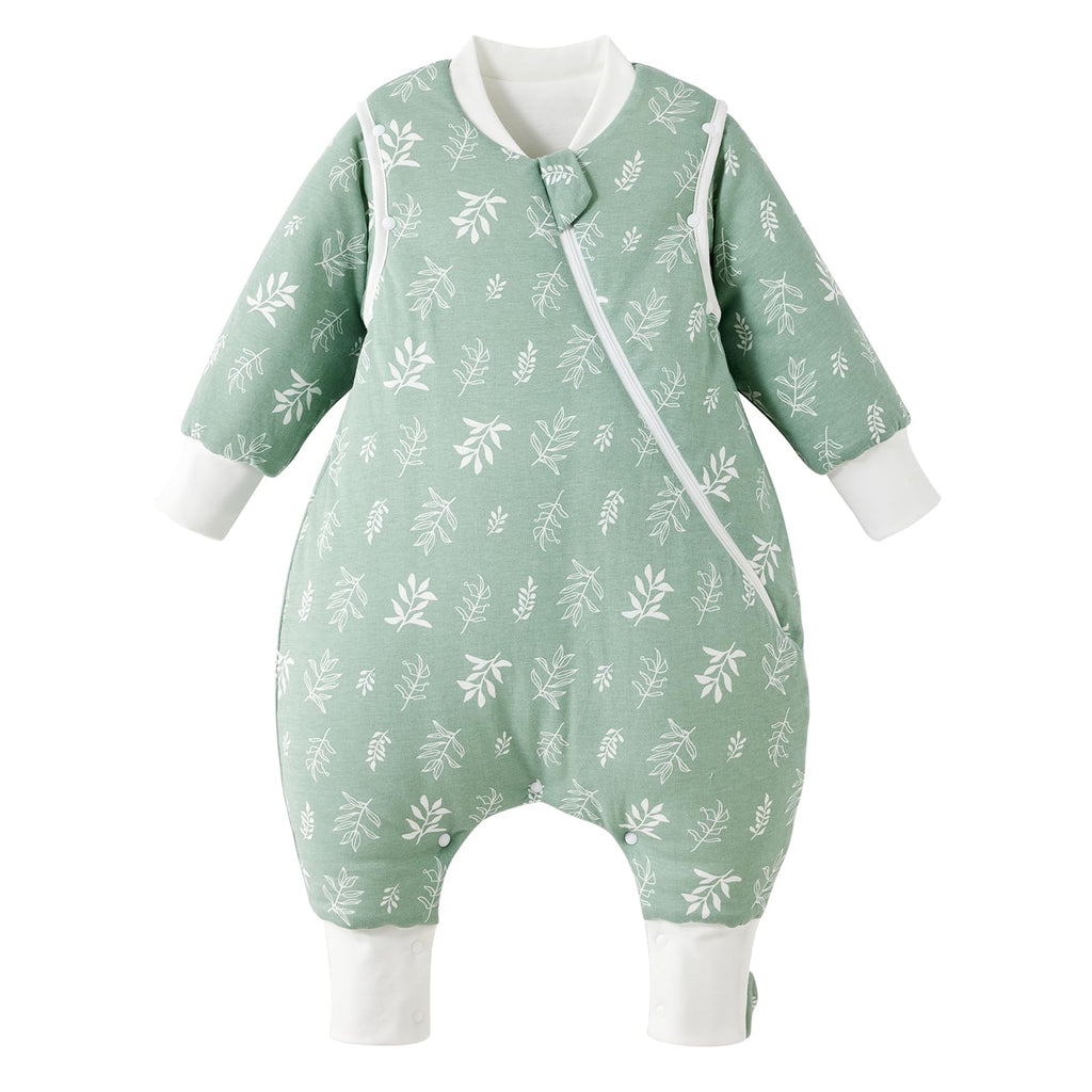Duomiaomiao 3.5 TOG Toddler Sleep Bag 6-12 Months 100% Cotton Winter Side Open Zipper Baby Sleep Sack with Feet, Warm Toddler Wearable Blanket