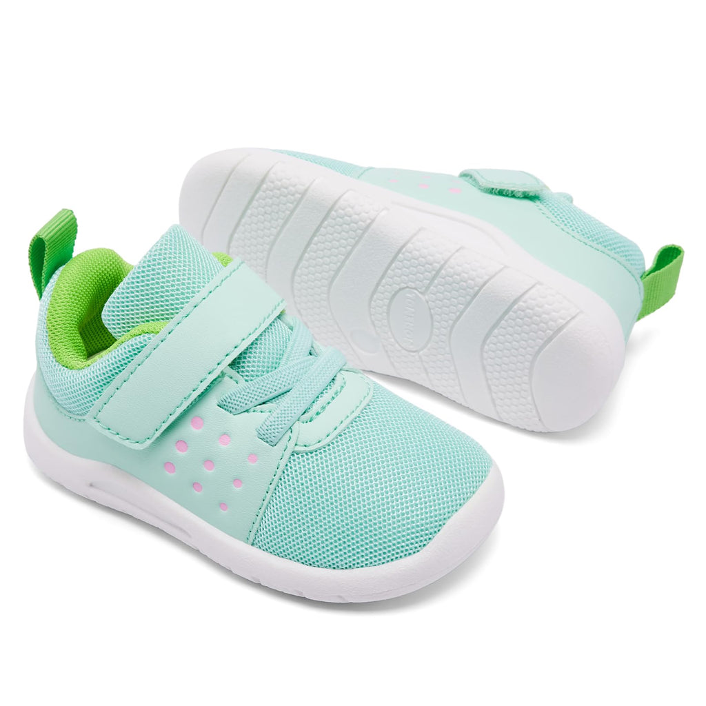 MORENDL Toddler Baby Shoes 0-4 Years Boy Girl Lightweight Breathable Non-Slip Sports Sneakers Running Walking Tennis Barefoot Shoes Mint 9-12Months
