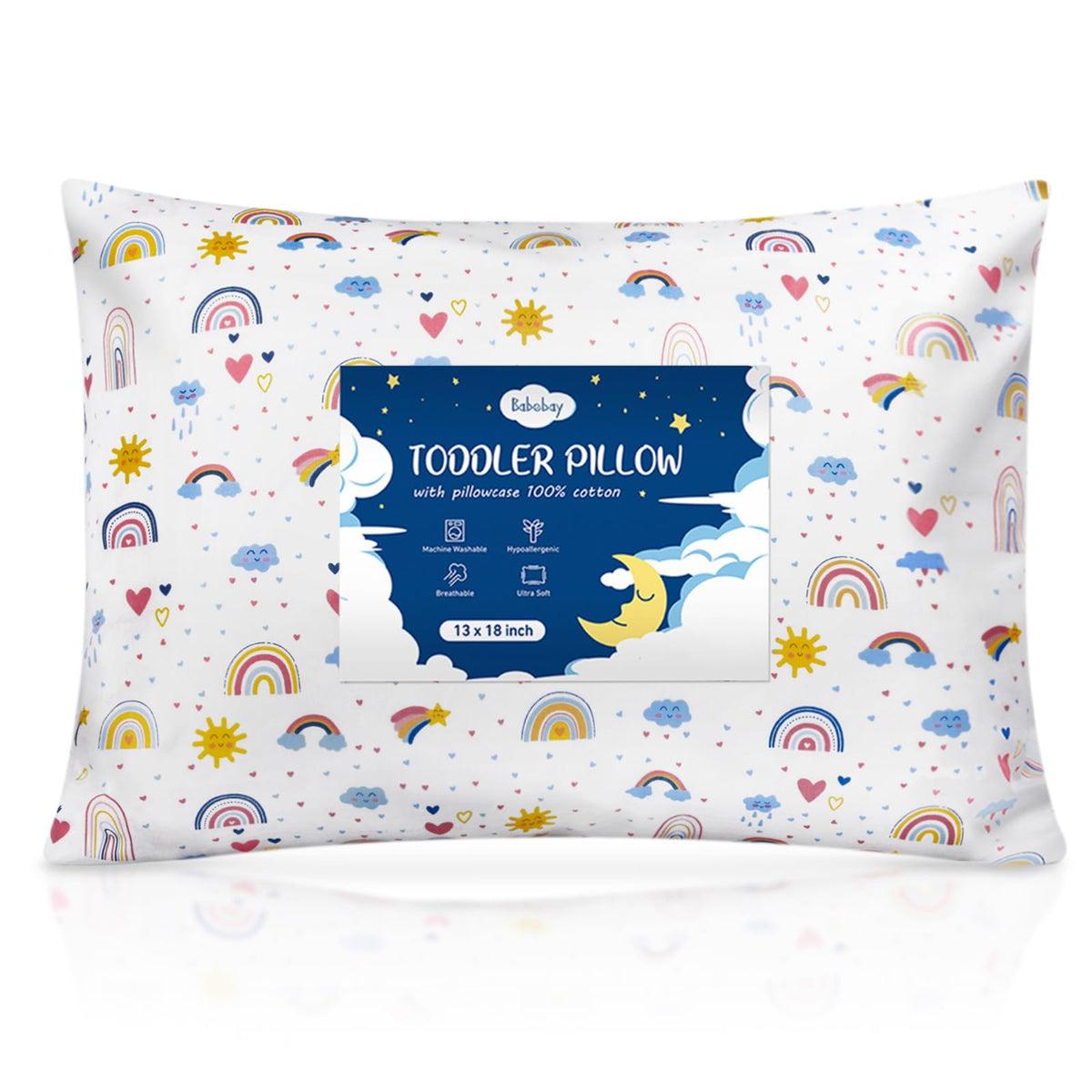 Toddler Pillow,13 x 18 Kid Pillows for Sleeping,Machine Washable Kids Pillow, Perfect for Travel,Toddlers Cot(Not Included Pillowcase)