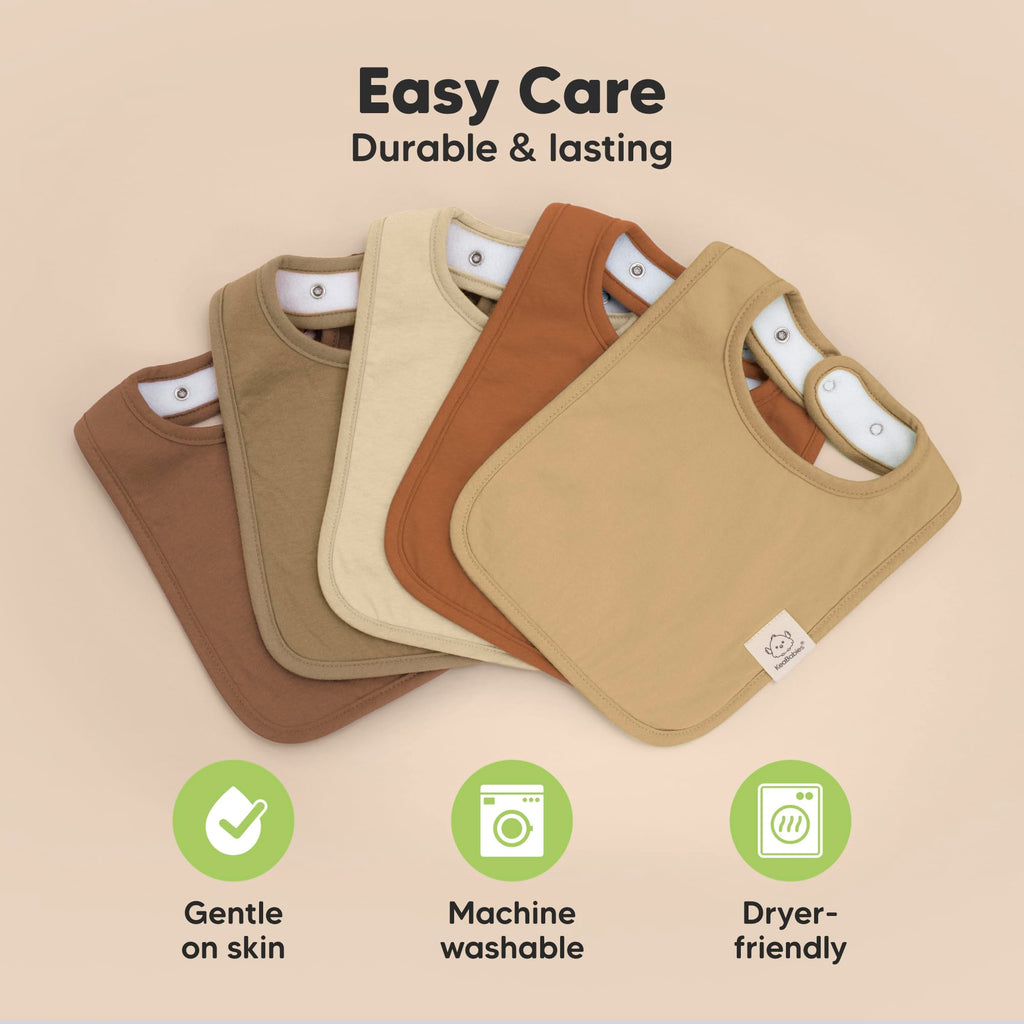 KeaBabies 8-Pack Organic Baby Bibs for Boys, Girls Drool Bibs (Terracotta)