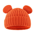 RUIKUNA Toddler Boy Winter Beanie Baby Knit Hat Warm Girl Beanies Newborn Cute Hats for Kid Orange