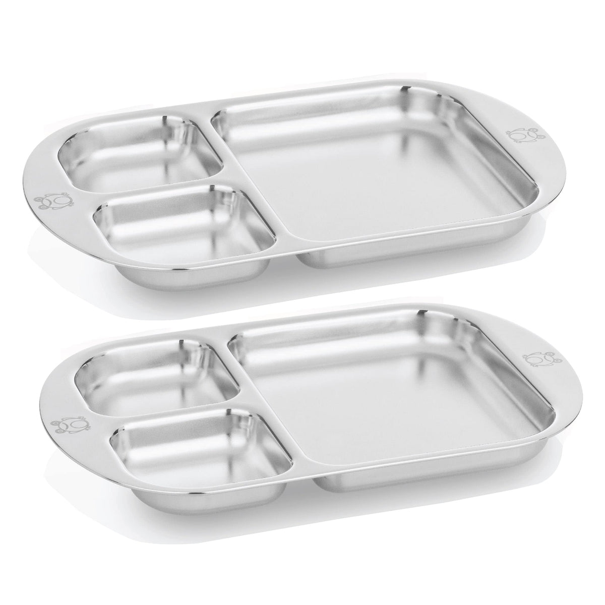 Children's Premium Stainless Steel Dinnerware Set |1 Bowl with Handles, 1 Cup with Handle & 1 Divided Plate | Fun Fire Truck Design | | Ideal for Babies,Toddlers & Kids | by Kiddobloom