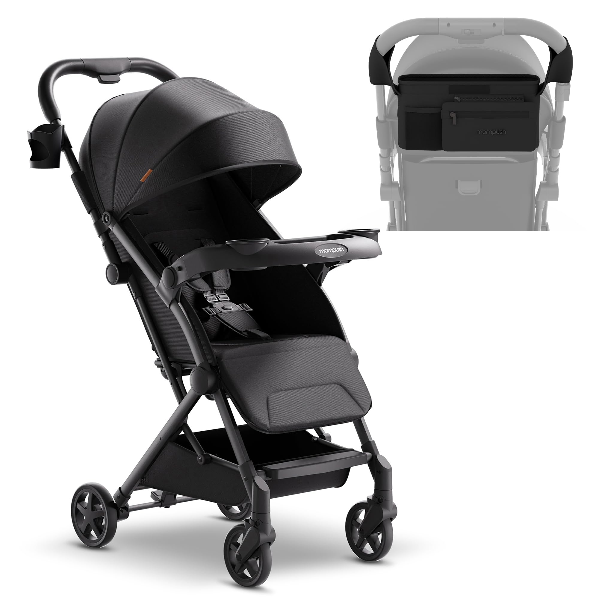Mompush Lithe V2 Lightweight Travel Stroller with Organizer Included