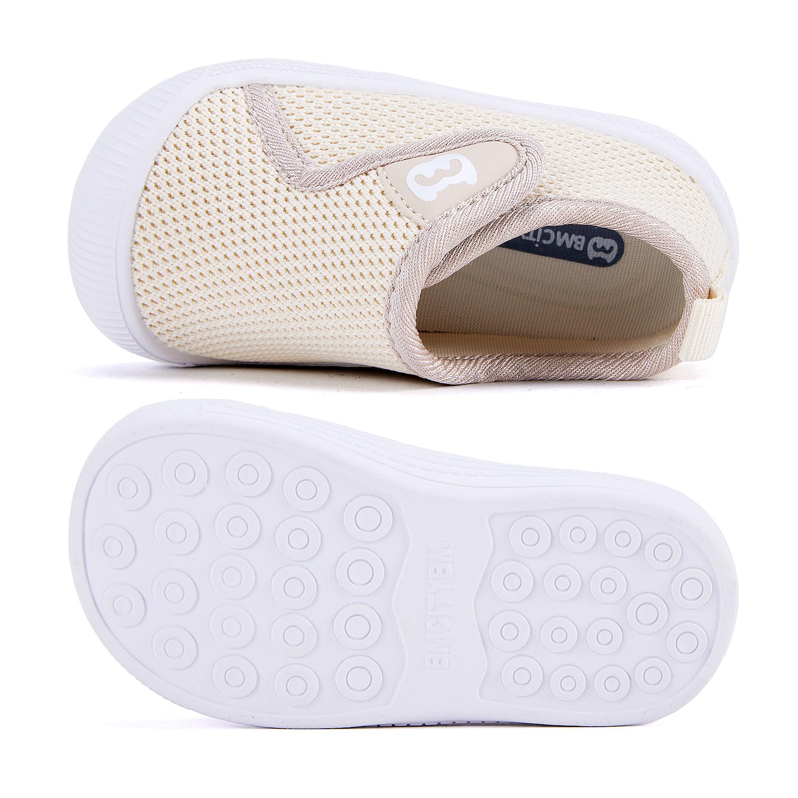 BMCiTYBM Toddler Walking Shoes Baby Boy Girl Barefoot Sneakers Camel Size 8