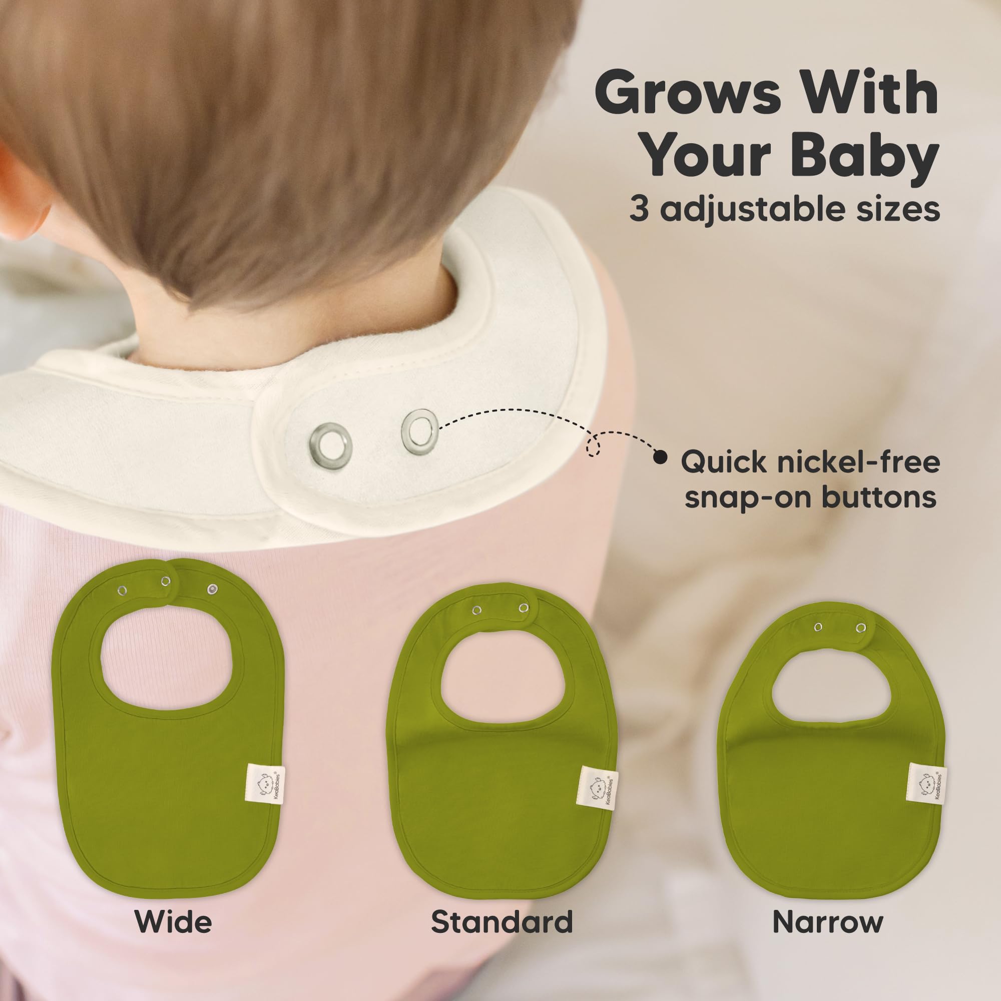 KeaBabies 8-Pack Organic Baby Bibs for Drooling and Teething (Sahara)