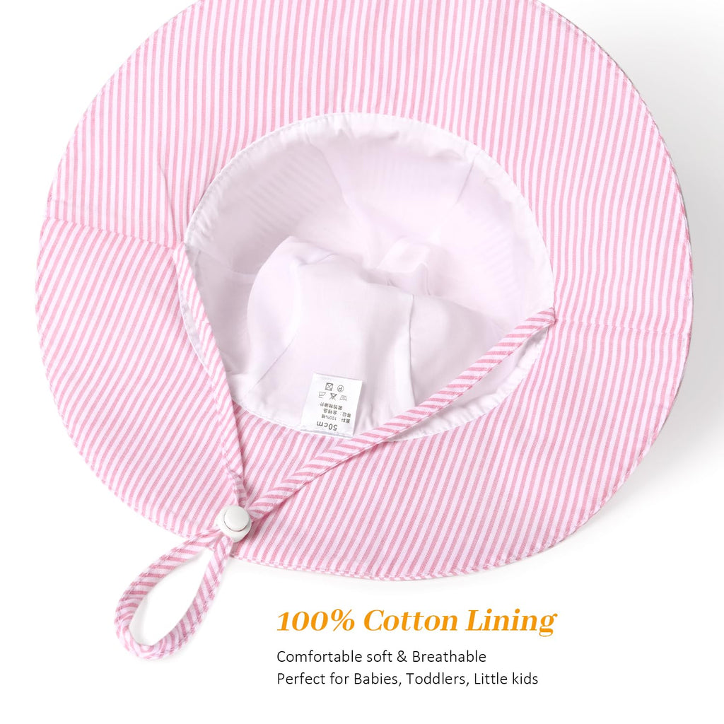 Baby Girl Sun Hat Kids Summer Beach Wide Brim Hats Toddler Bucket Hat 6-24M