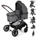 ANNA QUEEN 2 in 1 Baby Stroller,Folding High Landscape Infant Stroller,Reversible Pram, Convertible Pushchair for Infants and Newborns 0-36 Months