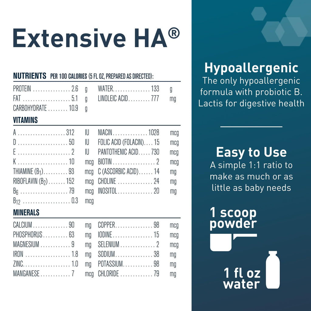 Extensive HA® Hypoallergenic Infant Formula with Iron, DHA & Probiotics, 14.1 oz