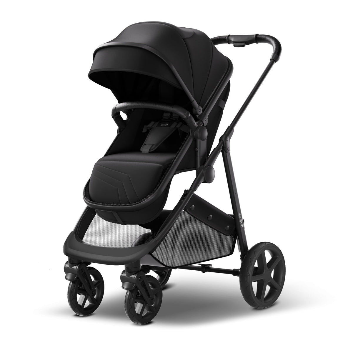 Mompush Wiz 2-in-1 Bassinet Stroller Reversible Seat, One-Hand Fold, Black