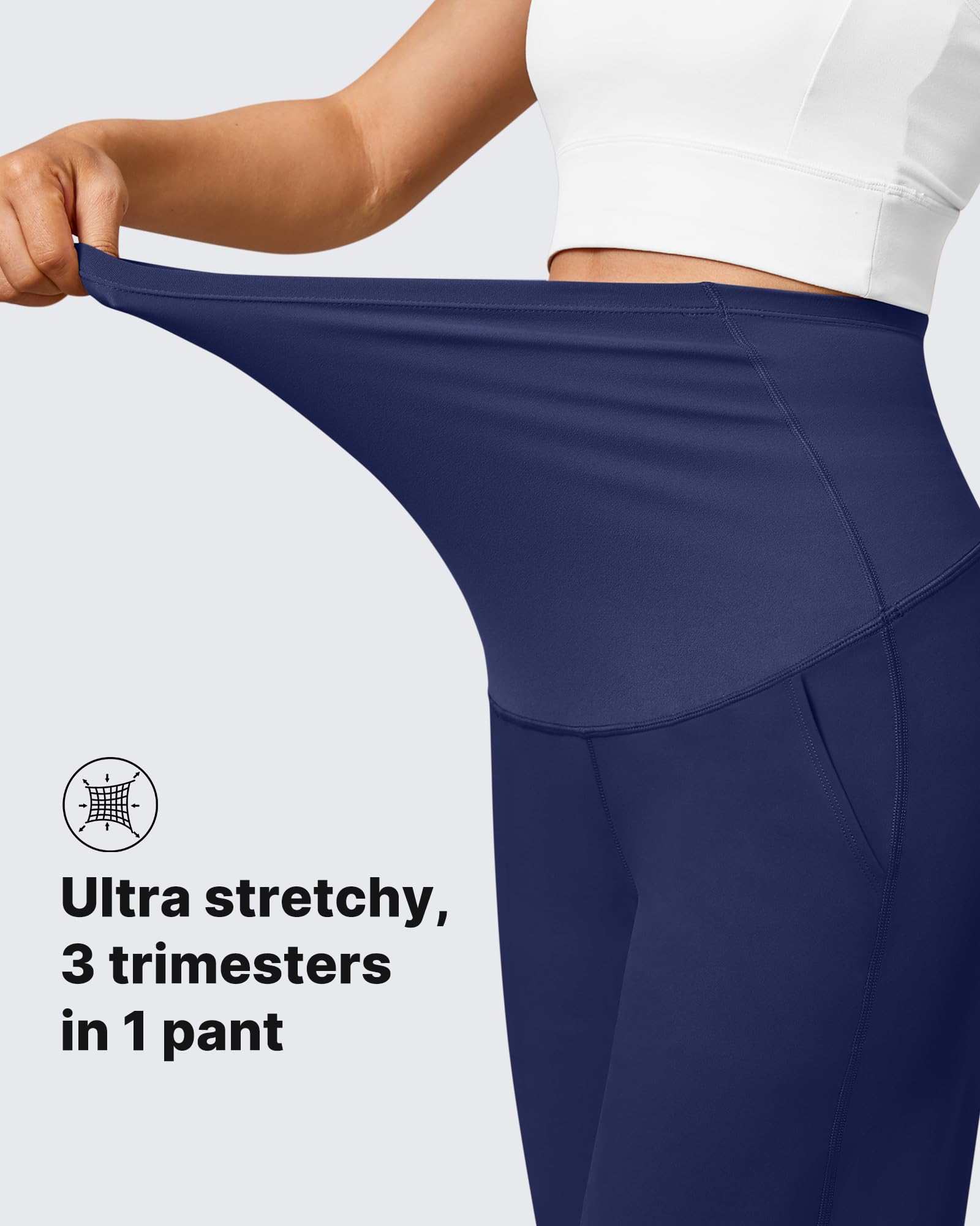 G4Free Pregnancy Pants Maternity Scrub Leggings,Royal Blue,L,Regular