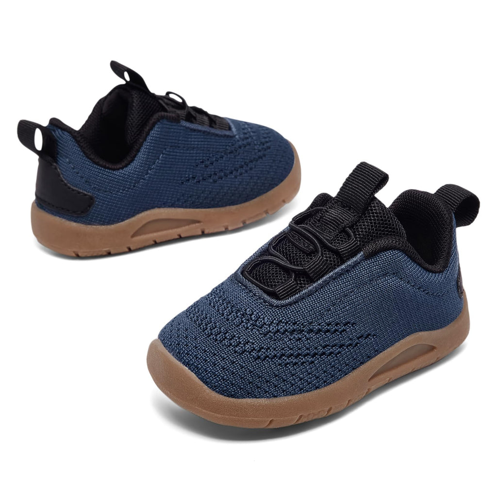 MORENDL Toddler Sneakers Baby Slip On Walking Shoes Non-Slip Breathable Boys & Girls Running Shoes Infant Tennis Shoes Blue Black 7 Toddler