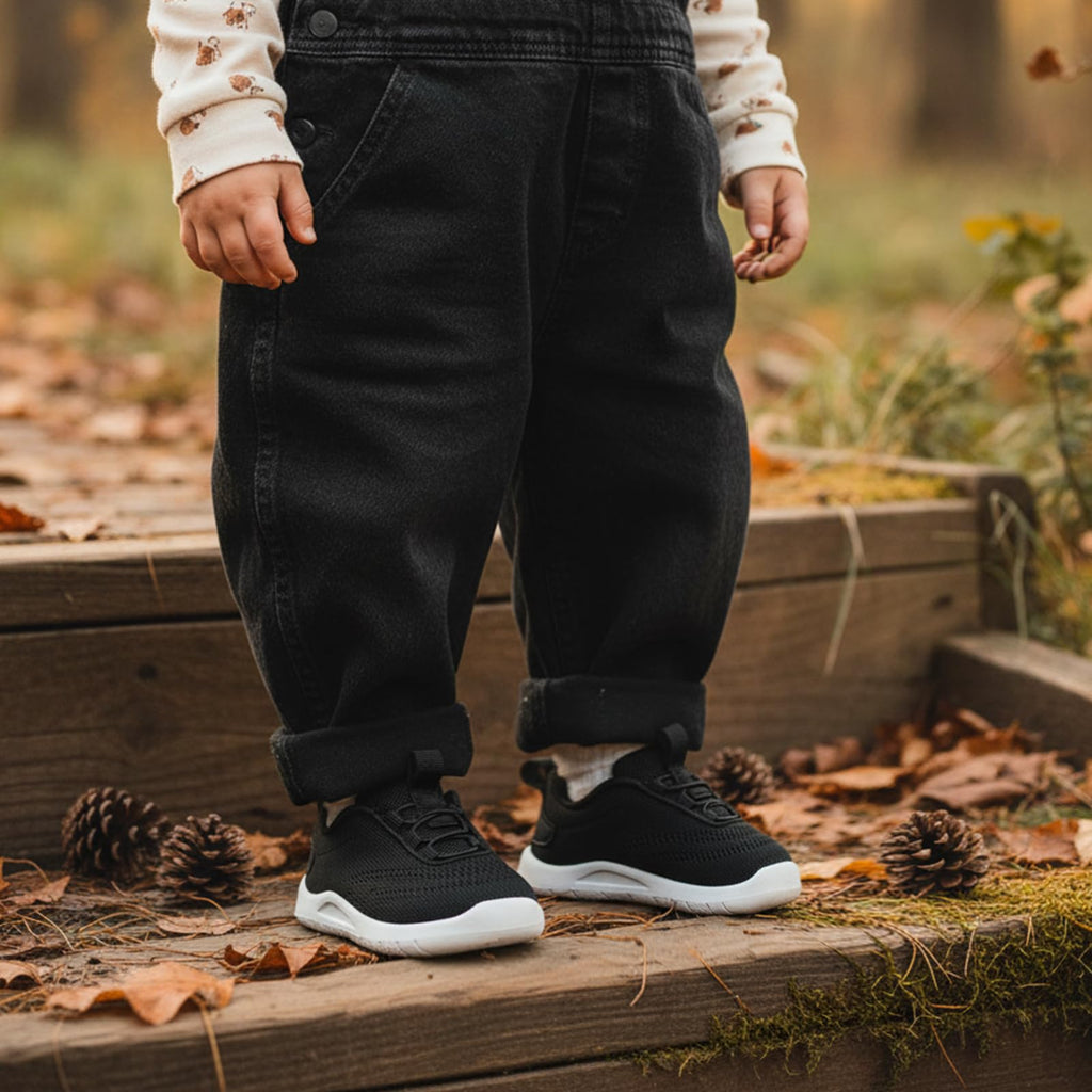 MORENDL Toddler Sneakers Baby Slip On Walking Shoes Non-Slip Breathable Boys & Girls Running Shoes Infant Tennis Shoes Black Size 8