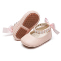 PHIRAMIN Baby Girls Pink Mary Jane Flats - Infant 9-12 Months Walking Shoes Soft Rubber Sole Princess Wedding