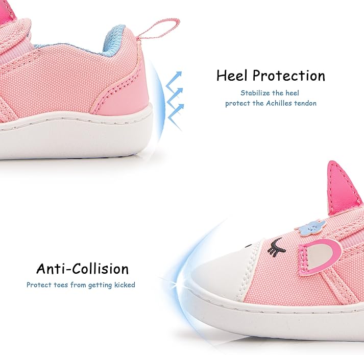 SKYWHEEL Toddler Slip On Shoes Wide Toe Box Barefoot Casual Canvas Walking Tennis Shoes for Boys Girls Cute Sneakers