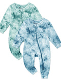 Jimonda Baby Girl Boys Bamboo Rayon Pajamas,Footless Pjs(Blue&Green,9-12M)