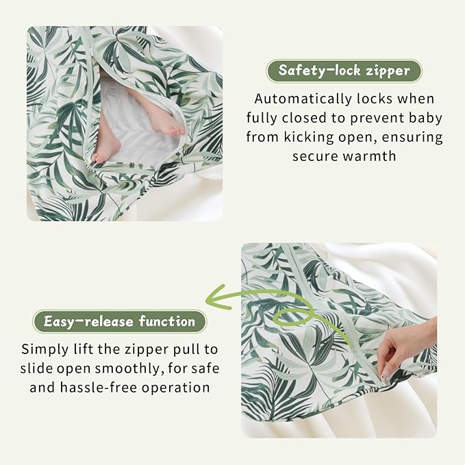 Baby Sleep Sack 12-18 Months Baby Wearable Blanket 100% Cotton TOG 0.5 2-Way Zipper Newborn Sleeping Bag, 3 Pack Comfy Lightweight Sleep Sacks for Babies