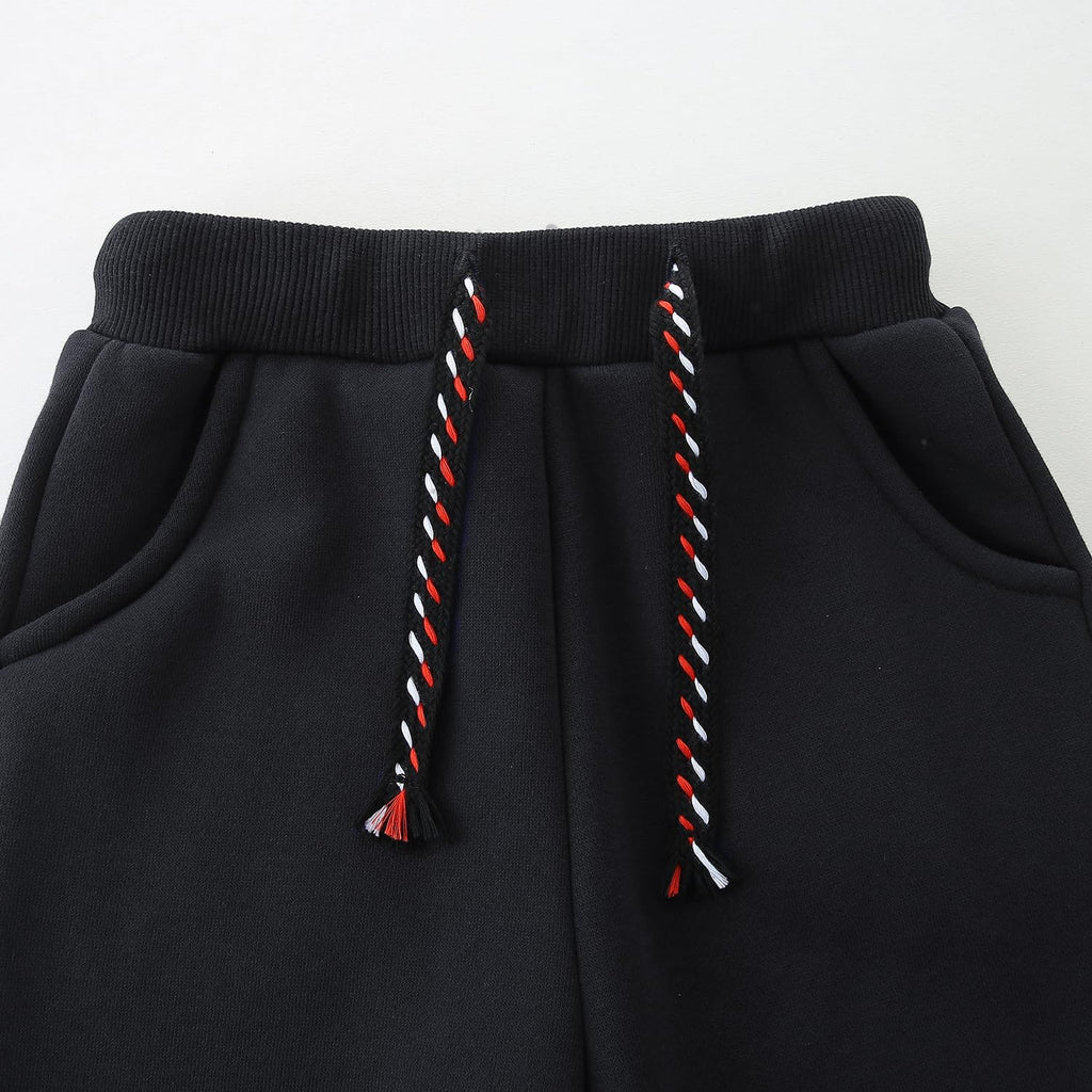 Funnymore Baby Boys Girls Fleece Joggers Sweatpants,3 Pack Fall Winter Pull On Jogger Pants Black/Navy/Burgundy 2t