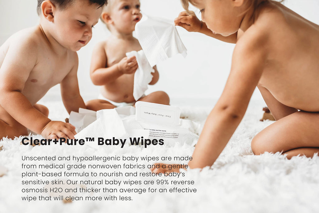 Parasol Clean+Pure Natural Baby Wipes, 600 Count (10 Packs of 60)