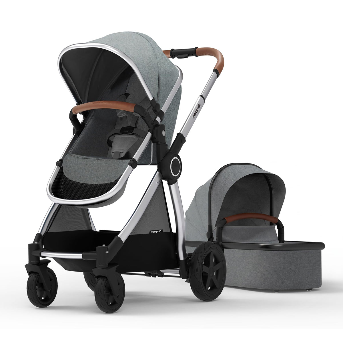 Mompush Ultimate2 Full-Size Stroller with Bassinet, Newborn to Toddler