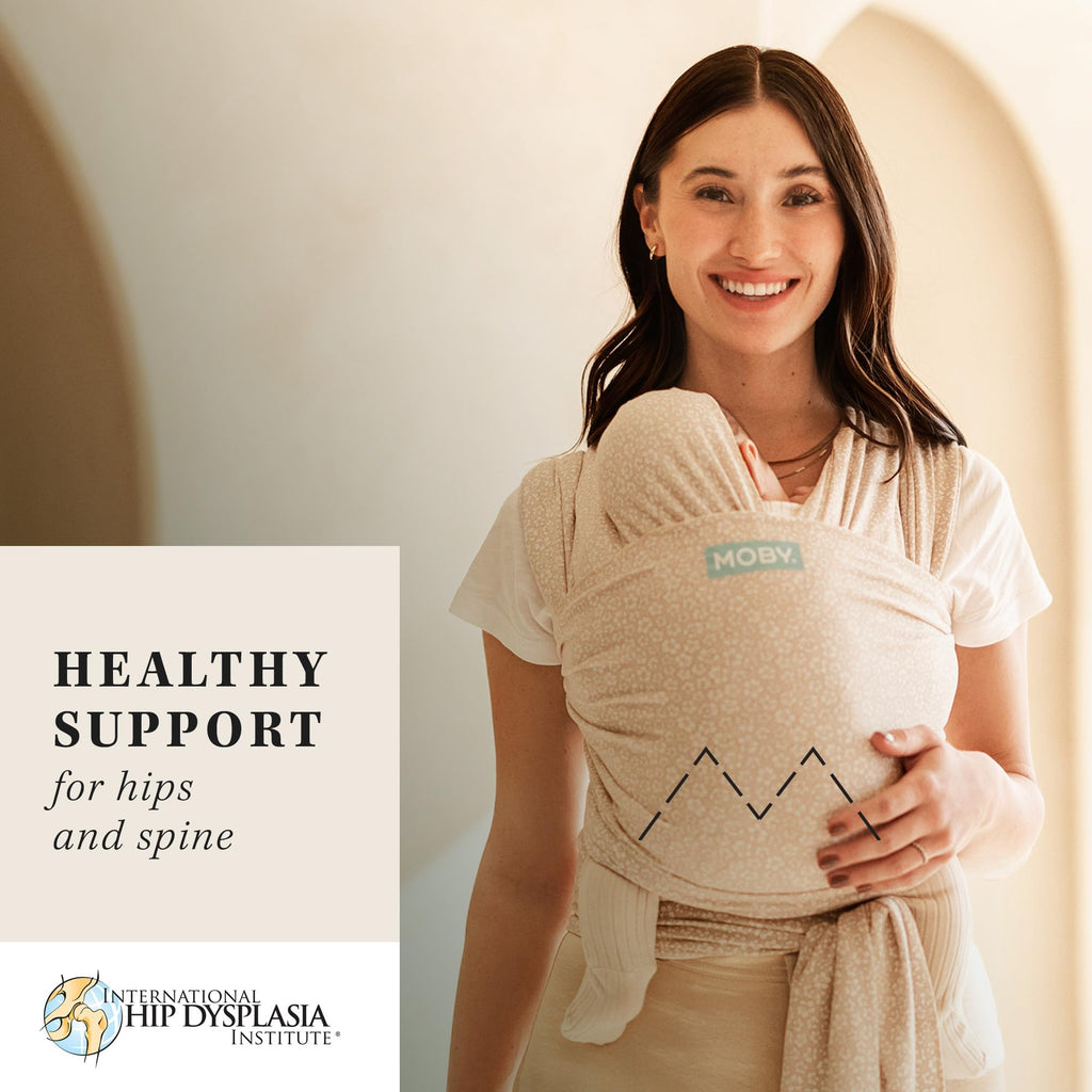 Moby Baby Wrap Carrier Classic for Newborns to Toddlers (8-33lbs), Infant Sling Carrier, Lightweight & Hands Free Design, Adjustable for All Body Types (Costal Blooms)