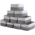 Sacyic Storage Baskets 12x8x5 inch 10 Pack Fabric Baskets Foldable Storage Bins Decorative Baskets cloth storage baskets Storage Foldable Storage Bin with Rope