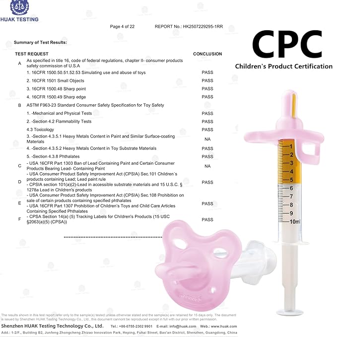 Baby Medicine Dispenser, Baby Medicine Syringe, 0 Months and up Baby Pacifiers, 100% Silicone Pacifiers, BPA-Free (Pink)