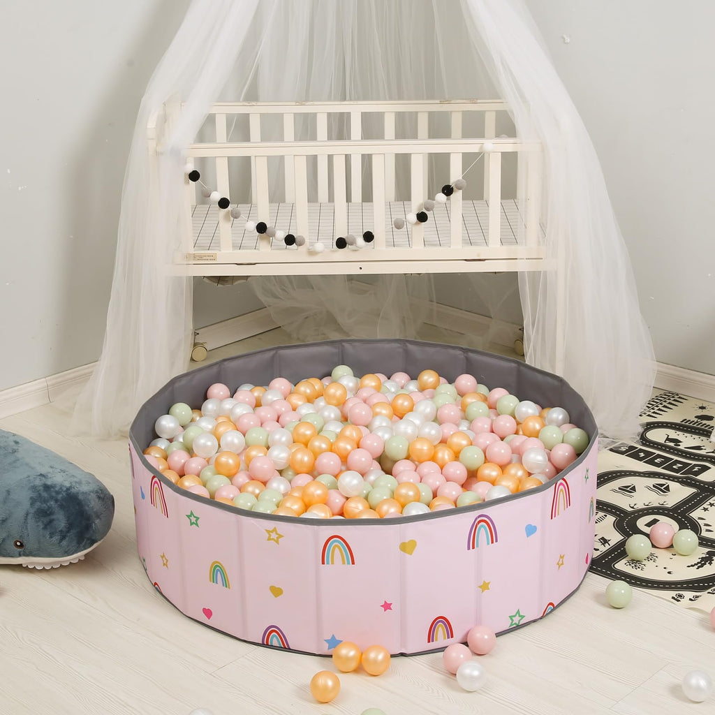 GOGOSO Ball Pits Balls Toddlers 50 100 200 500 Plastics Shape Ball Non-Phthalate Non-BPA Non-Toxic 2.2-Inch Crush Proof Play Balls,Daisy Colors, 500 Balls