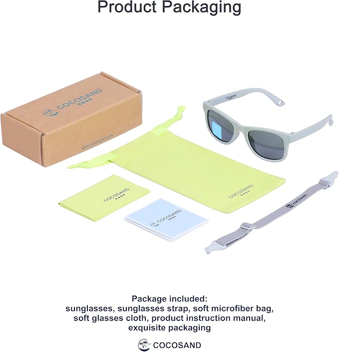 COCOSAND Flexible Baby Sunglasses with Strap Polarized UV Protection for Toddler Infant Newborn Boy Girl Age 0-24 Months