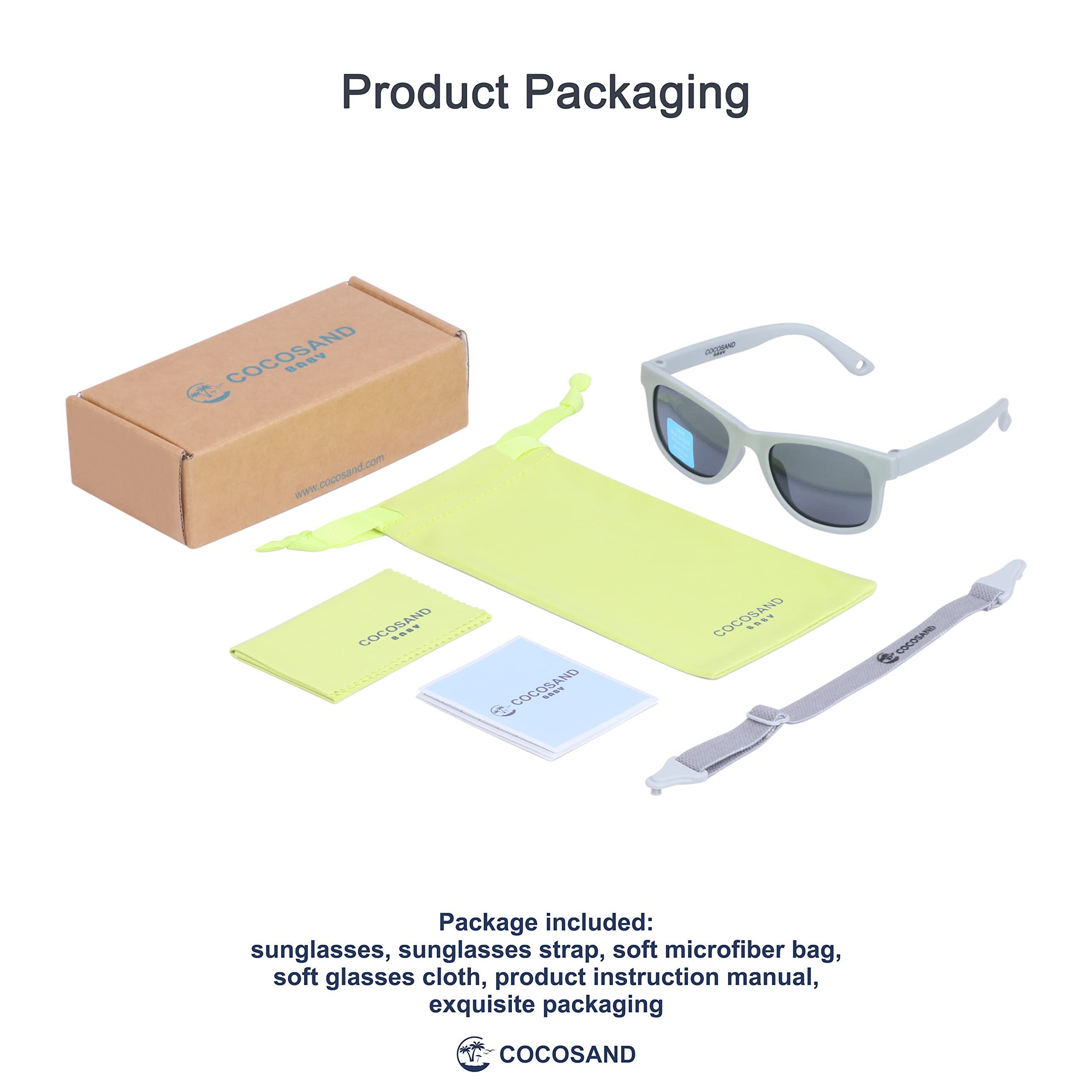 COCOSAND Flexible Polarized Baby Sunglasses with Strap