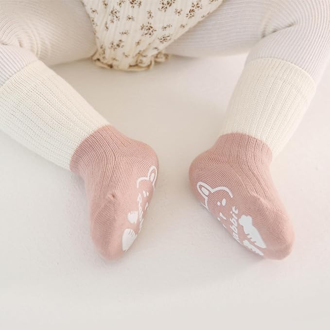 Zumou Toddler Knee High Socks Non Slip Anti Skid Baby Boy Girls Seamless Long Stockings