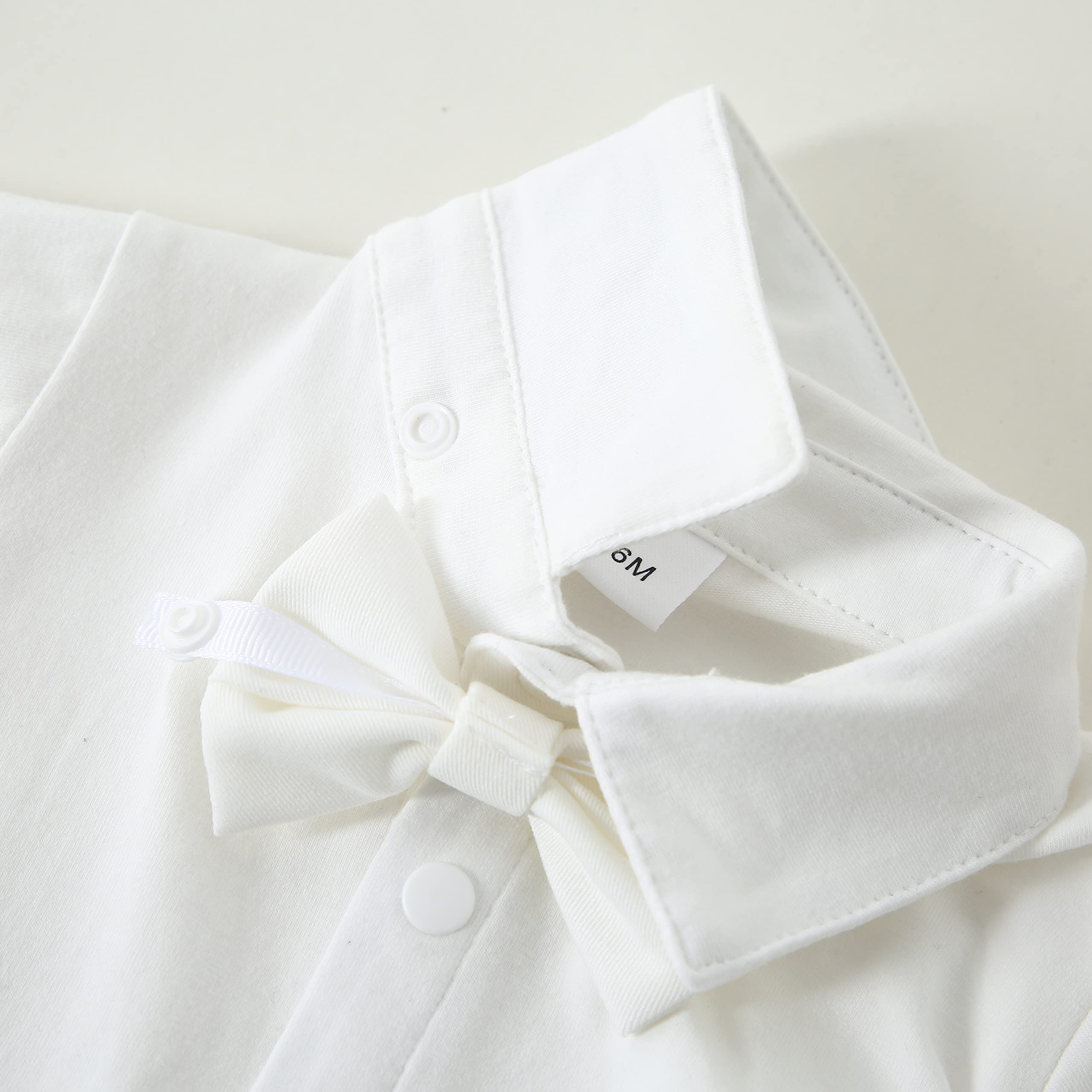 DISAUR Baby Boy Suspender Outfit Baby Formal Outfit Boy Long Sleeve Infant White Shirt White Vest Pants Bow Tie 6 9 Months