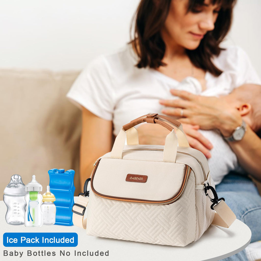 Breastmilk Cooler Breast Pump Bag with Ice Pack Fits 6 Bottles Up to 9 Oz