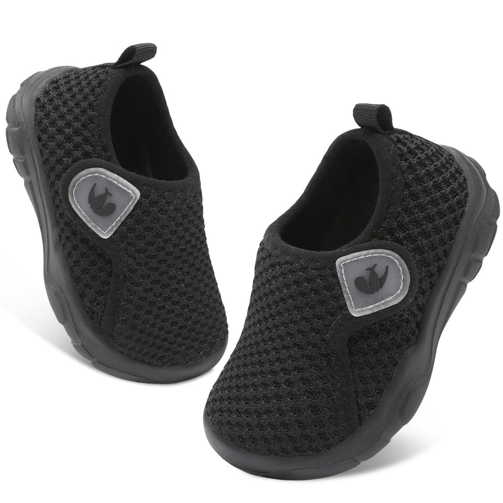 FEETCITY Baby Shoes Boys Girls First Walking Shoes Infant Sneakers Lightweight Slip On Shoe Black