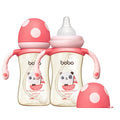 YOHKOH Natural PPSU Baby Bottle with Handle, 8.8oz (2-Pack) Red
