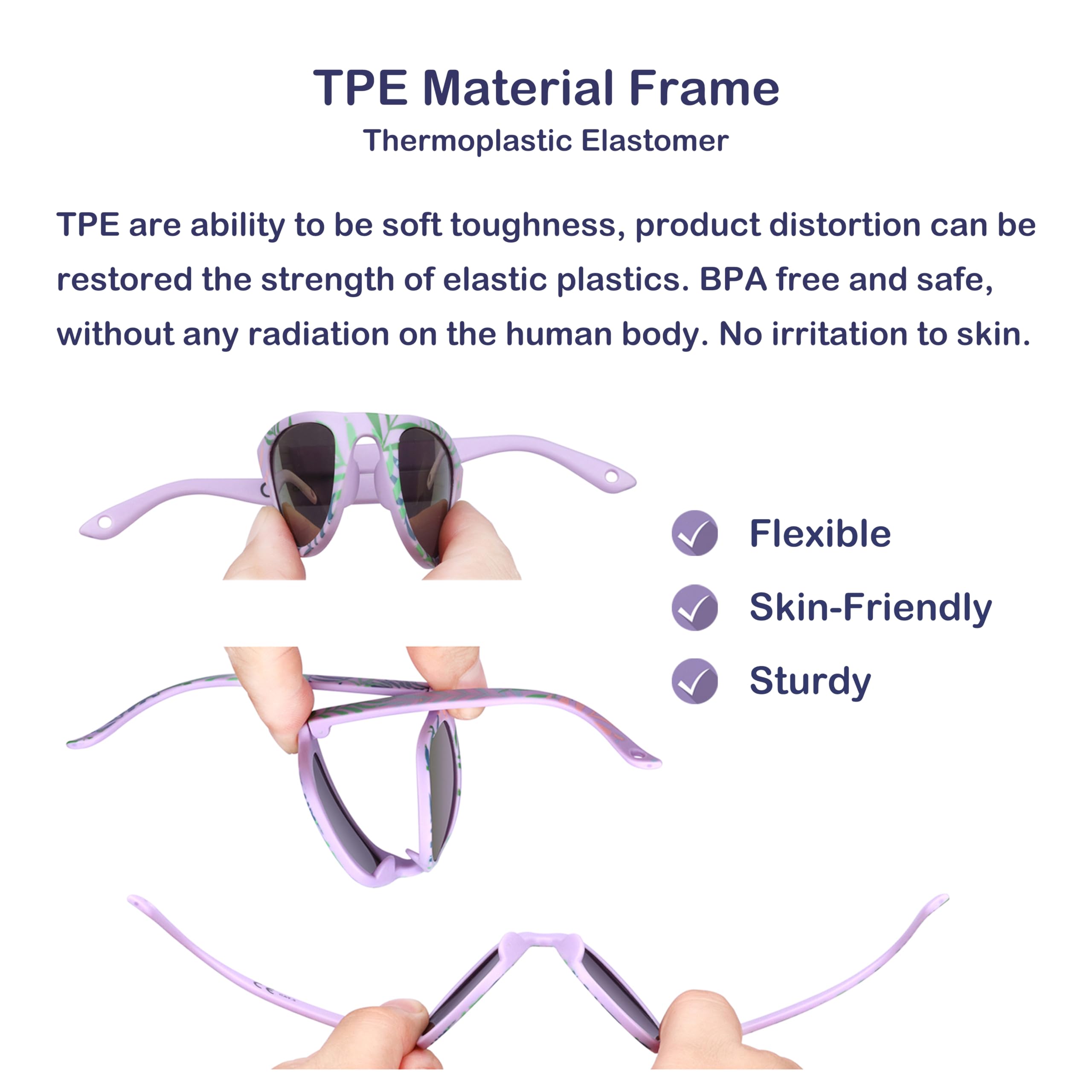 COCOSAND Flexible Polarized Baby Sunglasses with Strap
