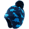 Duoyeree Kids Beanie Dinosaur Pom Pom Knit Winter Hat Fleece Lined for 1-7T
