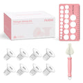 Nuliie 8PCS Silicone Flanges Insert Replacement Kit, Flange Sizing Kit 14/16/18/20mm for 24mm Flange/Shield Breast Pumps, Pumping Essential Kit for Moms