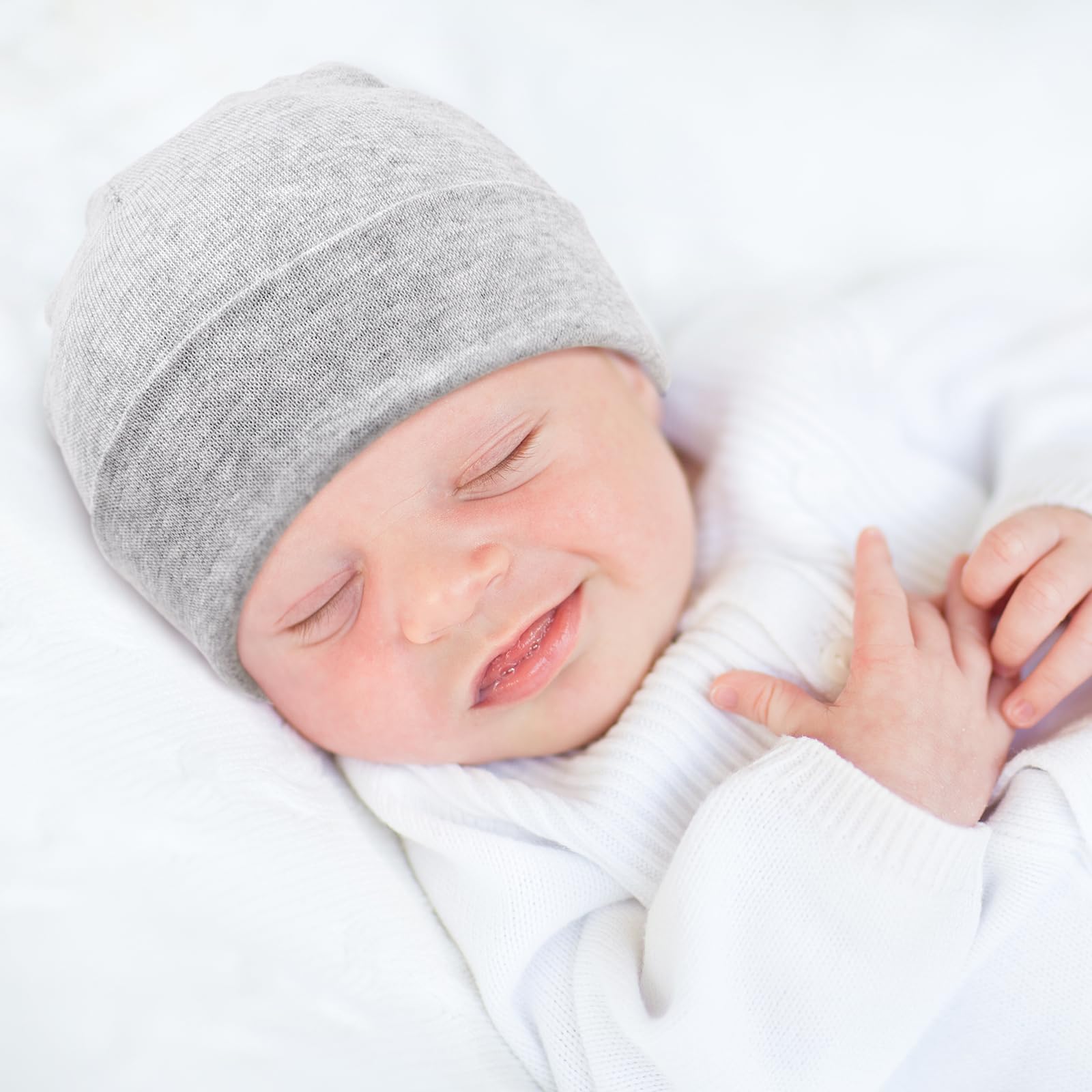 DRESHOW BQUBO 6 Pack Baby Hats for Boys Girls Unisex Baby Beanie Hat Soft Cute Knit Cap Nursery Beanie for Newborn Infant Toddler Kid