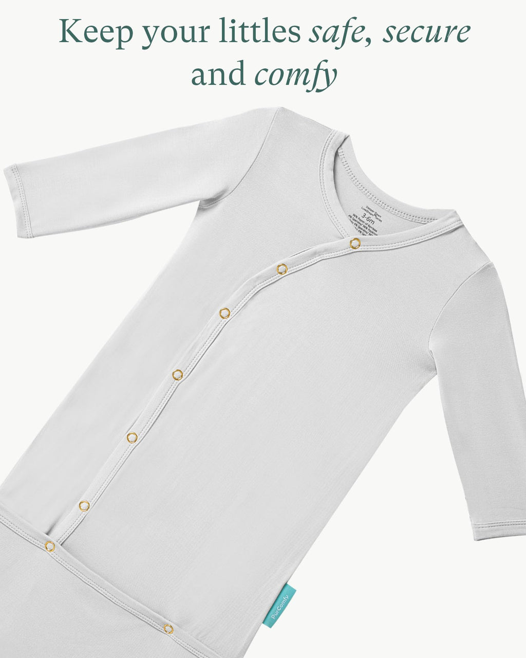 PurComfy Supersoft Bamboo Viscose Baby Sleeper Gowns, 3-6 Months