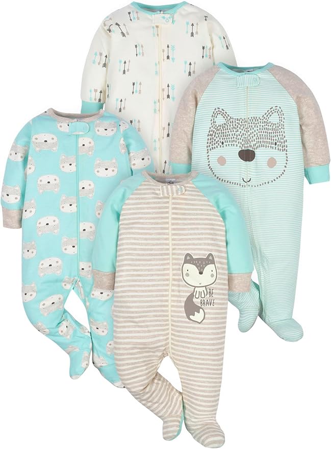Gerber Baby Boys 4 Pack Sleep 'N Play Footie