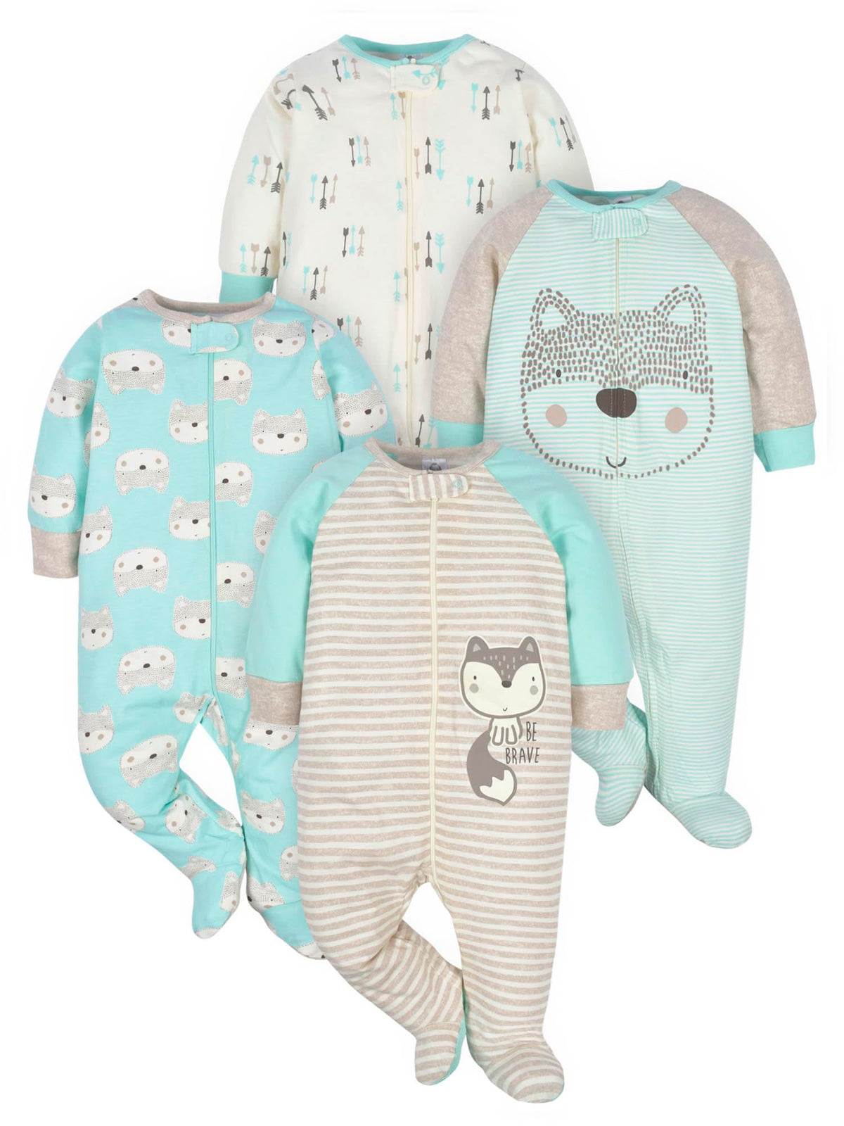 Gerber Baby Boys 4 Pack 'N Play Footie And Toddler Sleepers, Space, 6-9 Months US